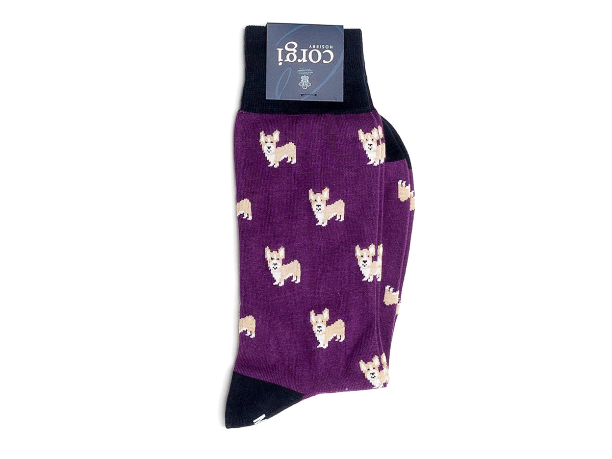 Dog Pattern Socks Purple
