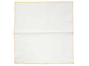 White Linen-Cotton Pochette with Yellow Edge