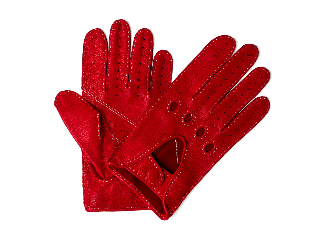 Deerskin Driving Glove Red