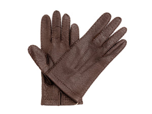 Unlined Pecary Gloves Dark Brown