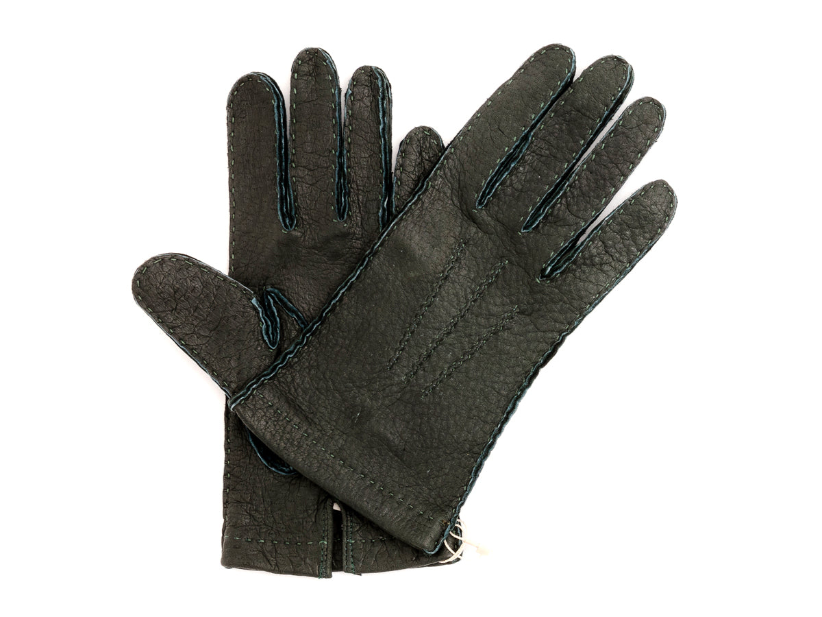 Unlined Pecary Gloves Dark Green