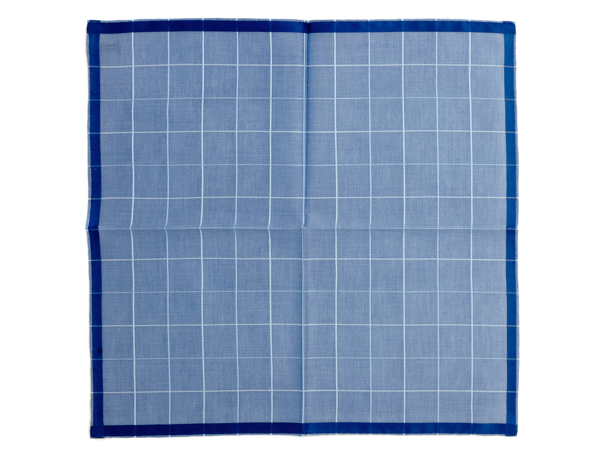 Quadrille Pocket Square Blue