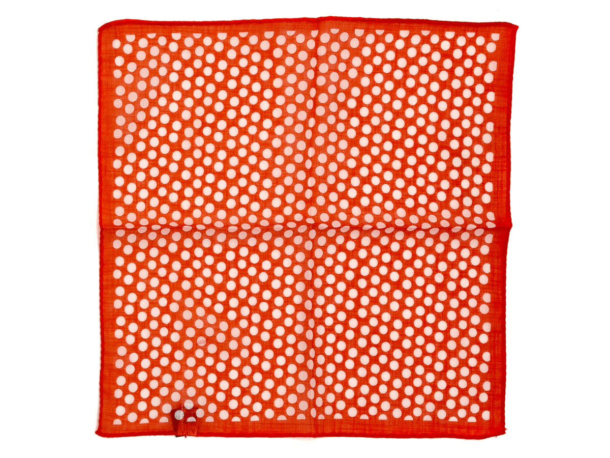 Cotton Pocket Square Polka Dot Red & White