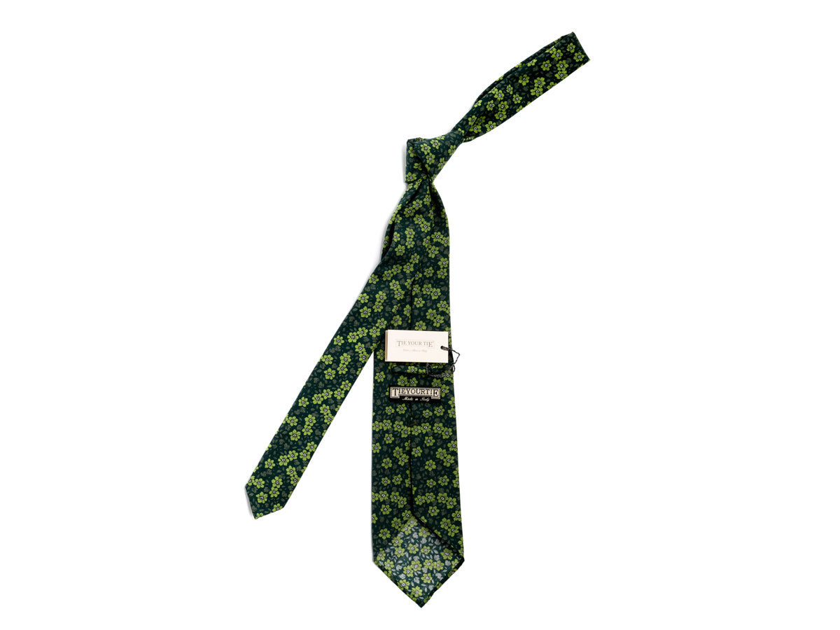 Cotton Floral Tie Green
