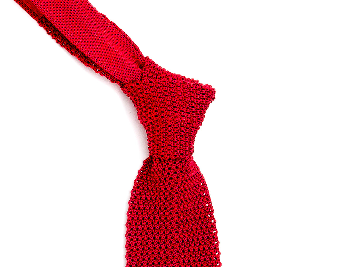 Silk Knit Tie Crimson