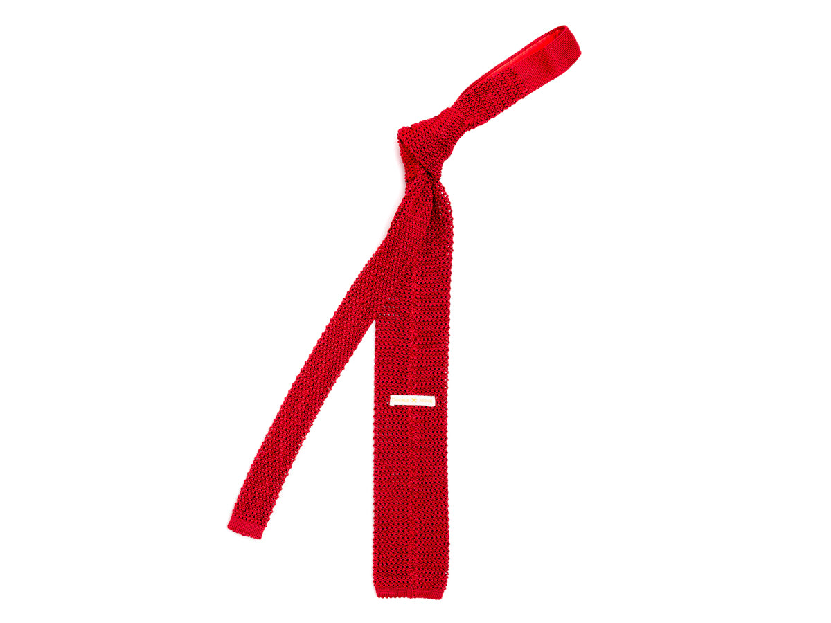 Silk Knit Tie Crimson