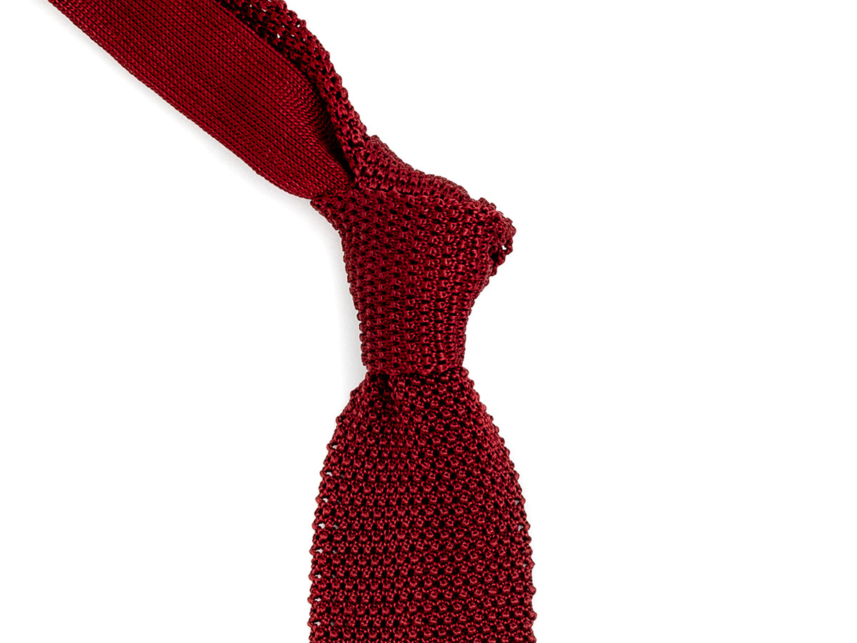 Silk Knit Tie Burgundy