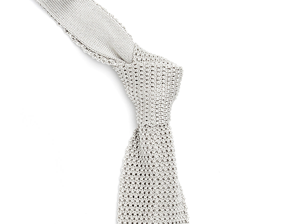Silk Knit Tie Grey