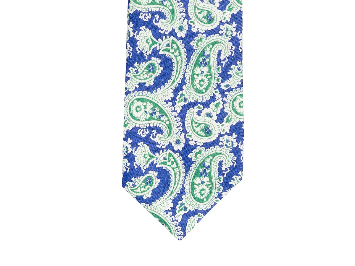 Five Fold Shantung Tie Paisley Blue