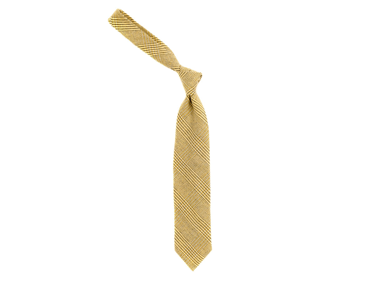 Wool Cashmere Tie Check Light Green