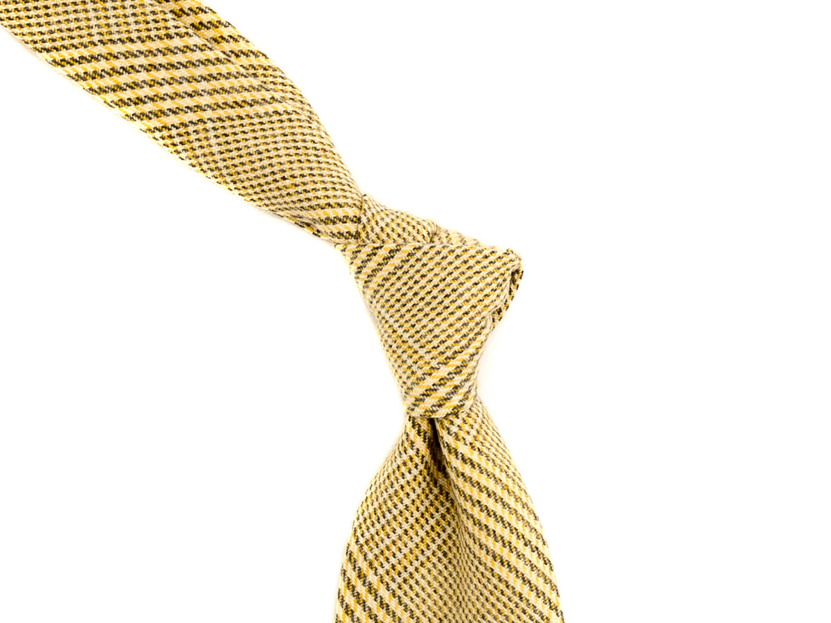 Wool Cashmere Tie Check Light Green