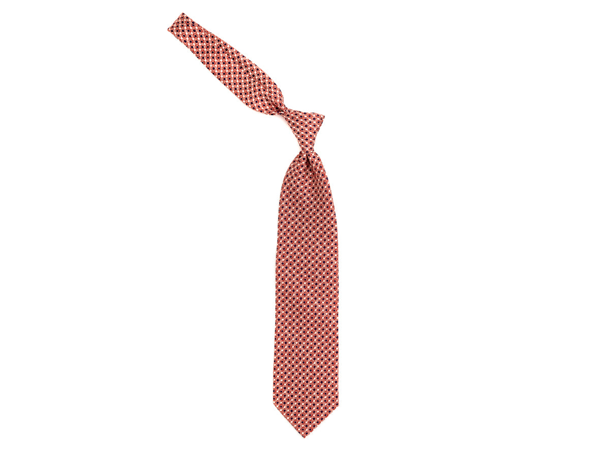 Silk Tie Retro Circle Red