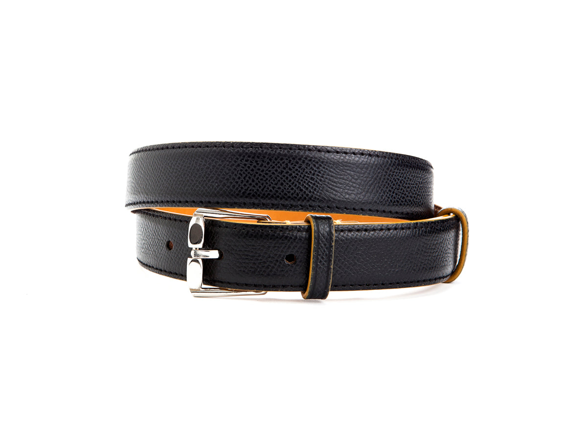 Slim Handmade Calf Leather Belt Black