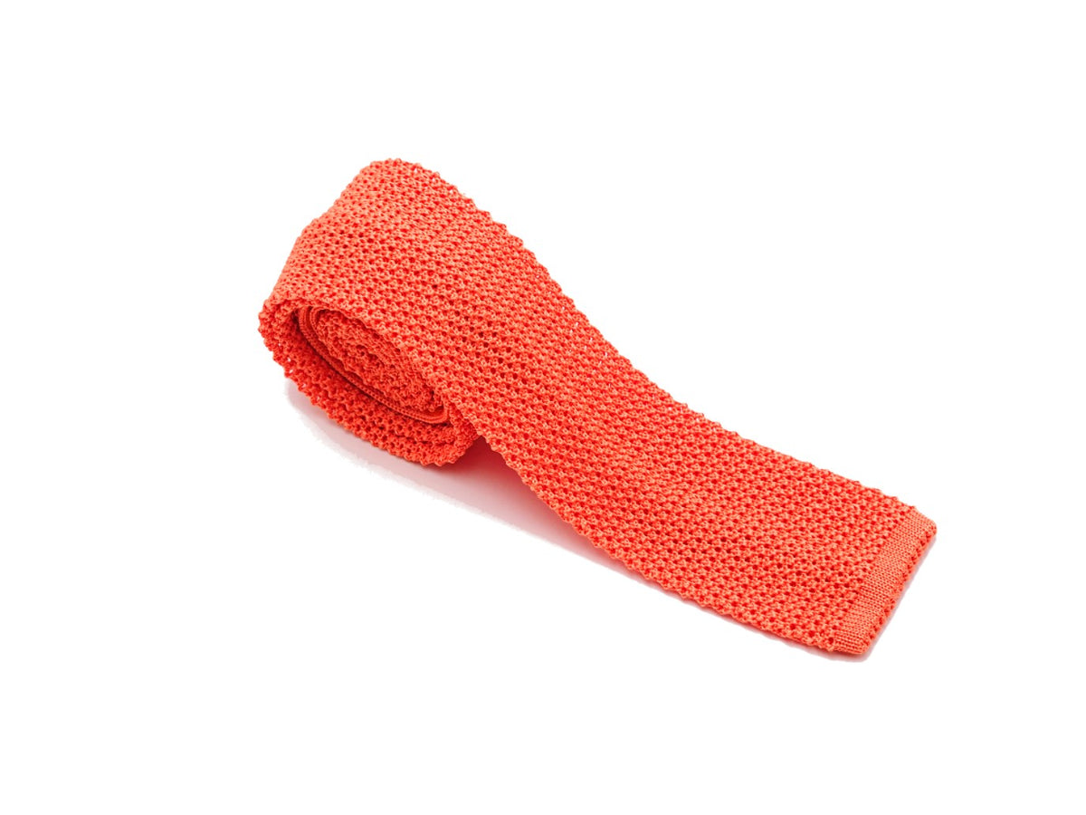 Silk Knit Tie Orange