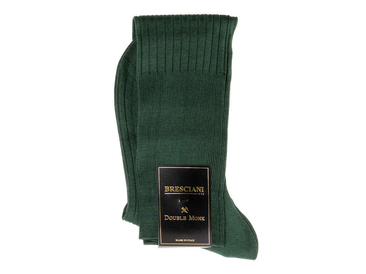 Knee Length Cotton Socks Dark Green