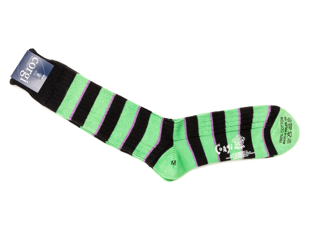 Striped Cotton Socks Green